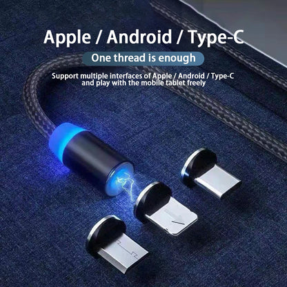 NNBILI 3A LED Magnetic USB Cable Fast Charging USBC Cable Magnet Charger Data Charge Micro USB Cable Mobile Phone Cable USB Cord